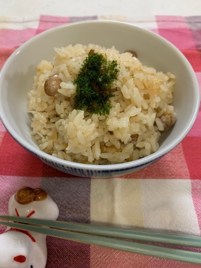 大豆とじゃこの炊き込みご飯