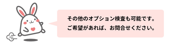 その他、オプション検査も可能です。ご希望があれば、お問合せください